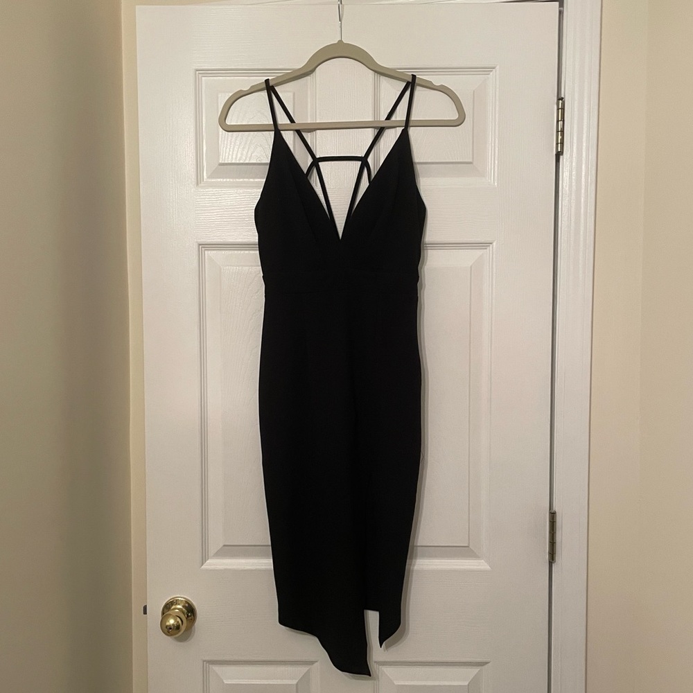 Black mid length dress